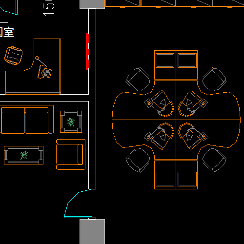 辦公家具、辦公設備、辦公室、會議室CAD圖形